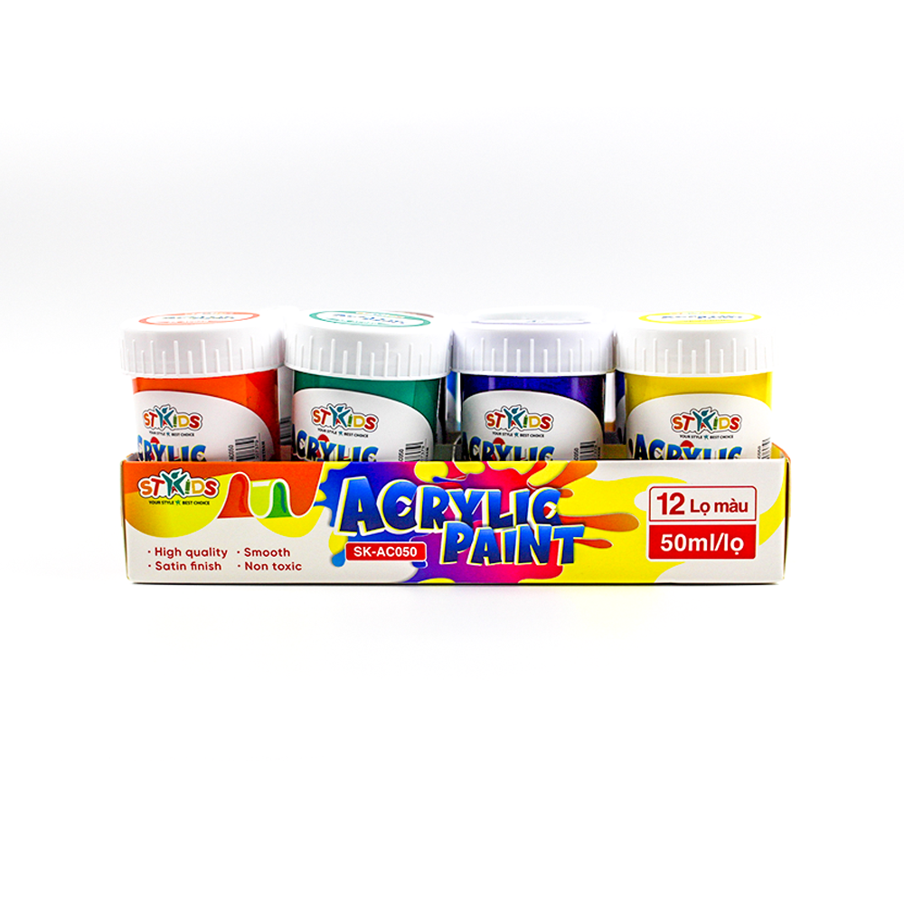 Bộ Màu Acrylic Stakids 50ml 12 màu-SK_AC050