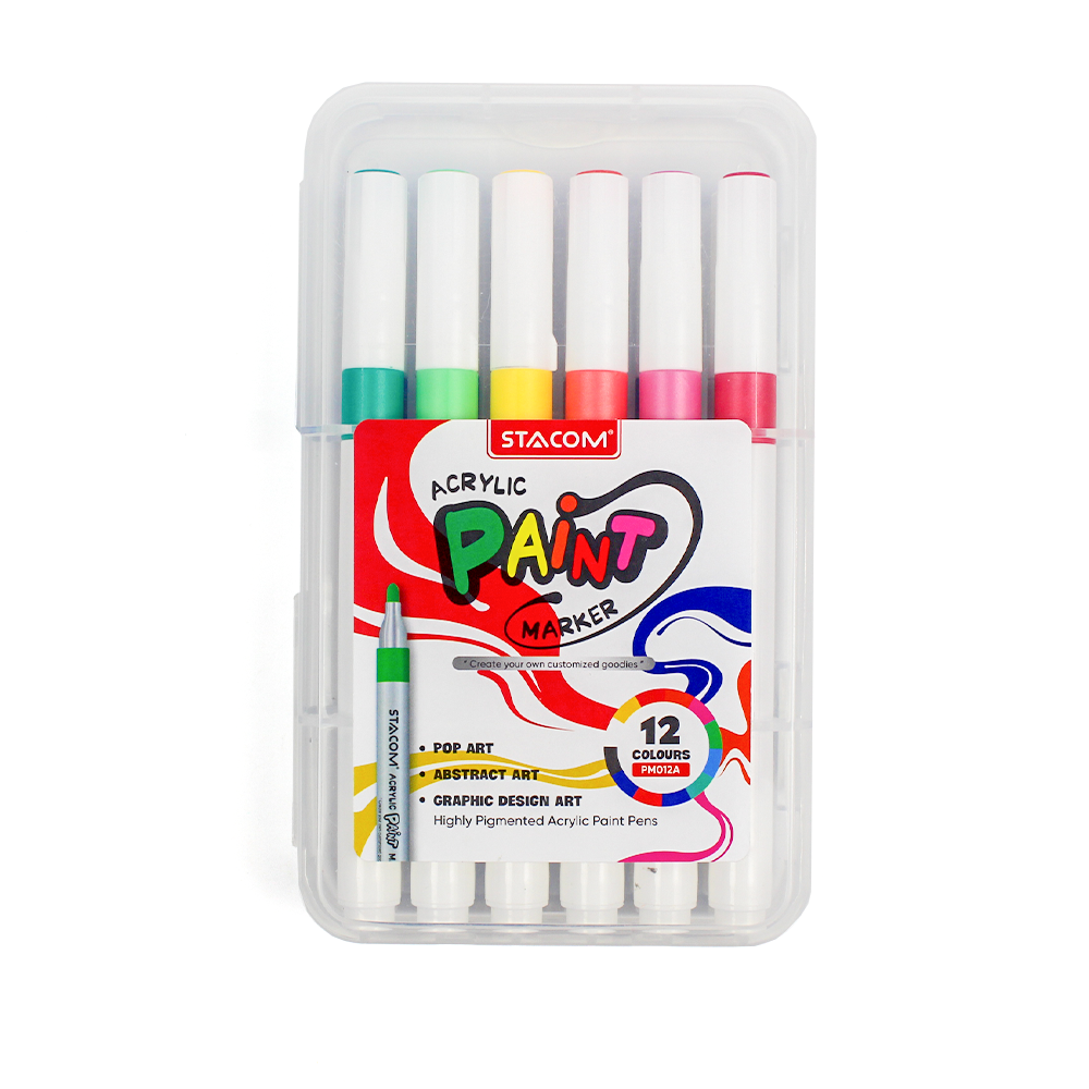 Bộ bút 12 màu acrylic (Acrylic Paint Marker)-PM012A