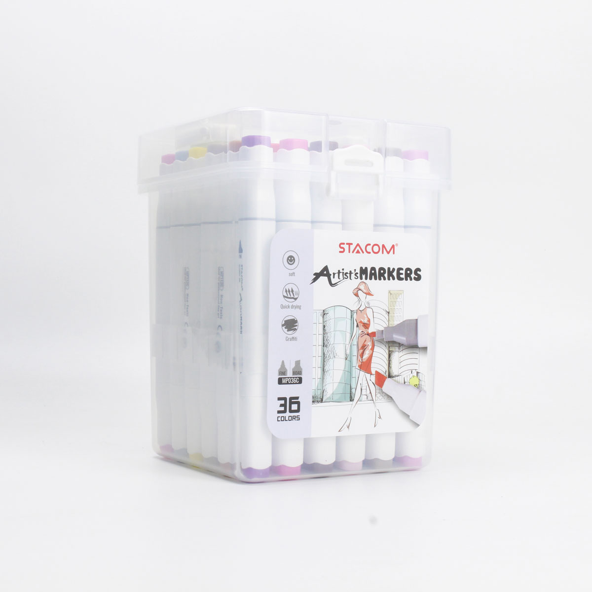 Bút màu vẽ kỹ thuật 02 đầu (marker pen) 36 màu - MP036C