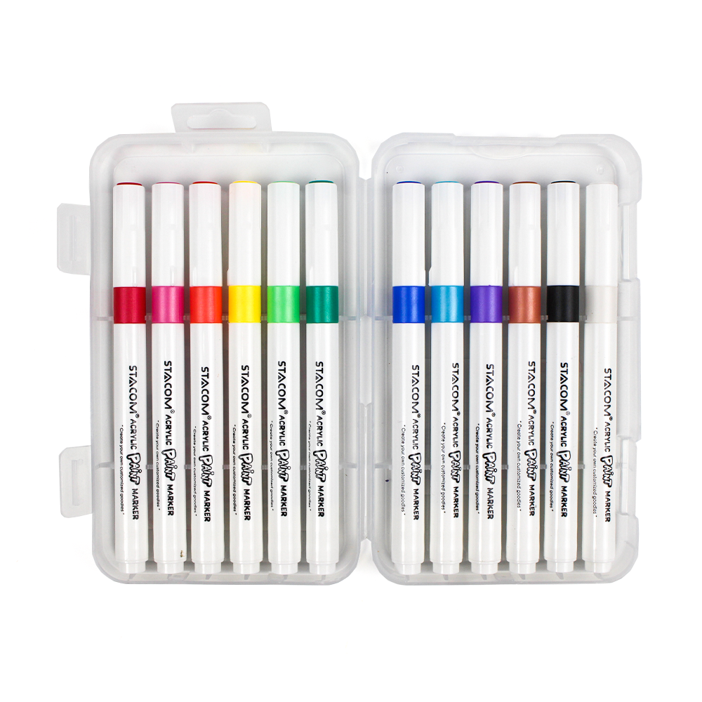 Bộ bút 12 màu acrylic (Acrylic Paint Marker)-PM012A - Ảnh 3