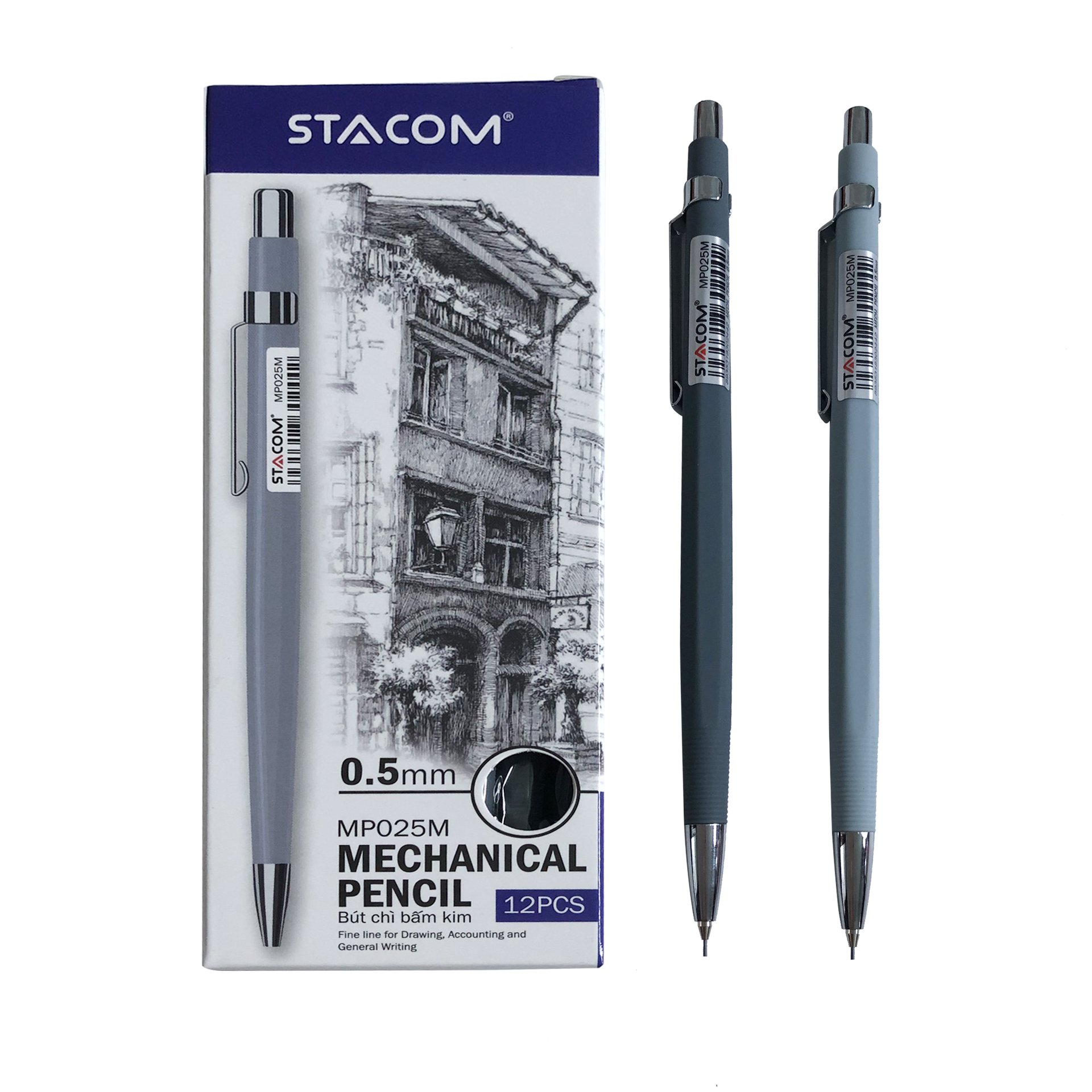 Bút chì kim bấm 0.5mm thân nhựa STACOM - MP025M
