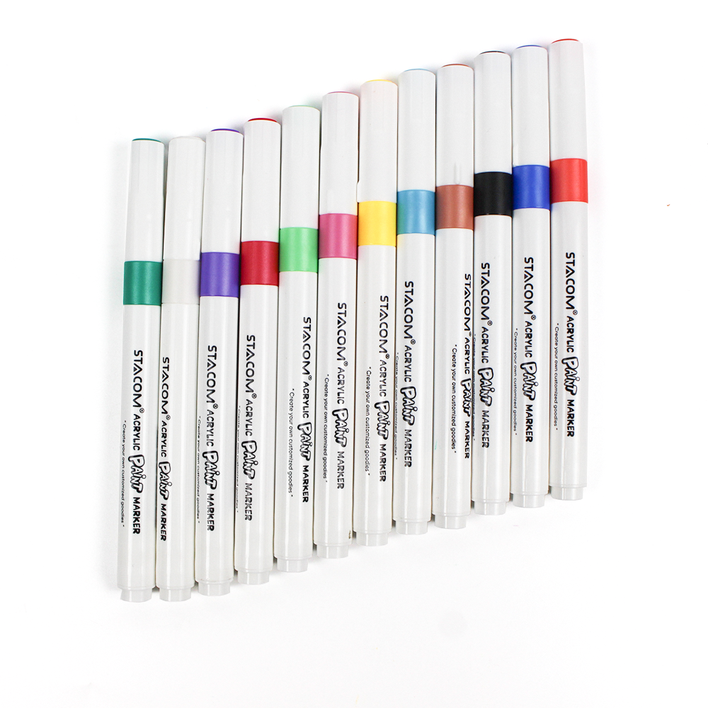Bộ bút 12 màu acrylic (Acrylic Paint Marker)-PM012A - Ảnh 4