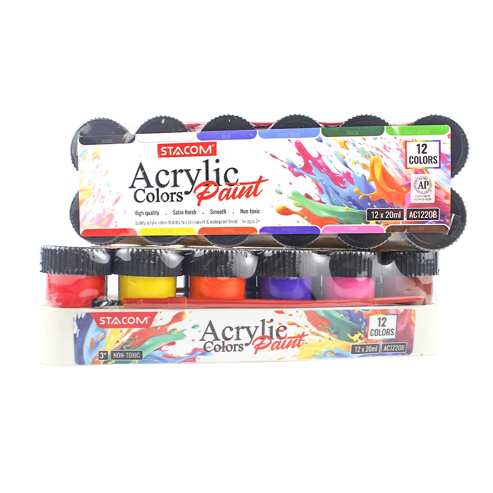 Bộ màu vẽ 12 lọ Acrylic 20ml-AC1220B - Ảnh 4