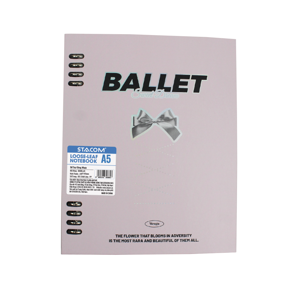Sổ tay khổ A5, 60 trang, 80gsm, 145*208mm (sổ còng)-BI088