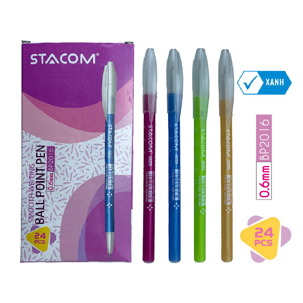 Bút bi thân hoa nhiều màu, nắp đậy 0.6 mm- BP2016_C