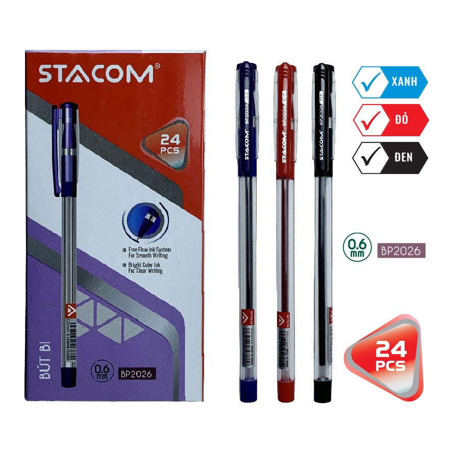 Bút bi thân trong, nắp đậy 0.6 mm- BP2026