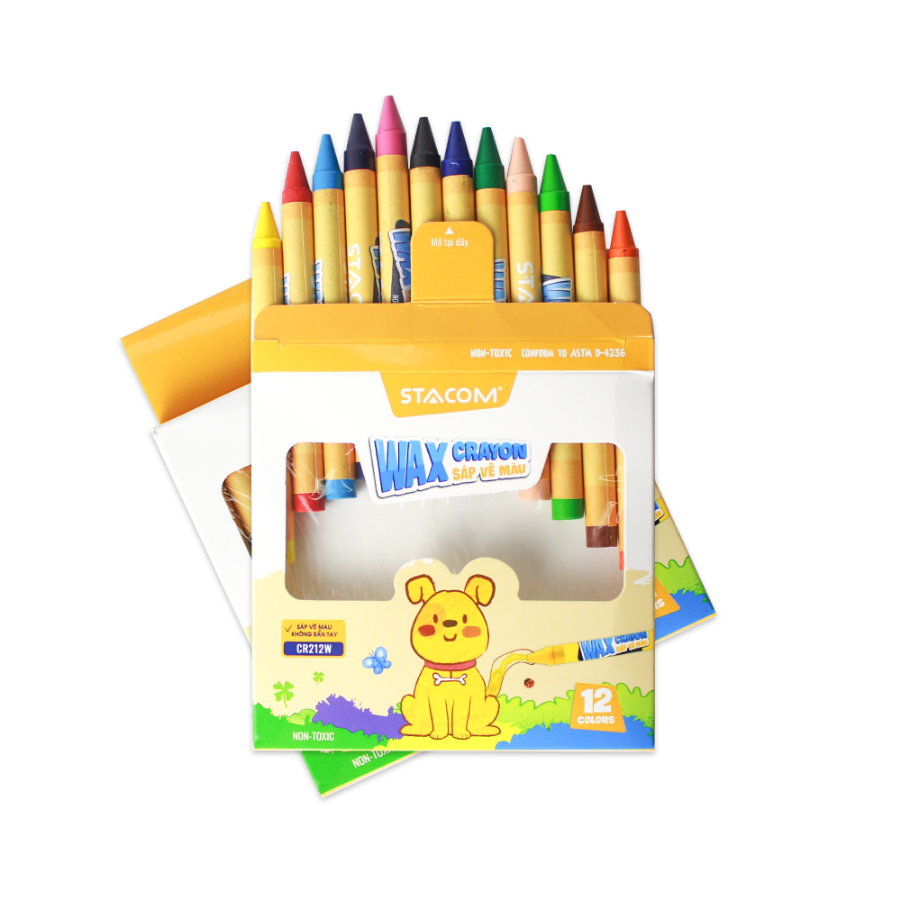 Bộ sáp vẽ 12 màu Wax Crayon-CR212W