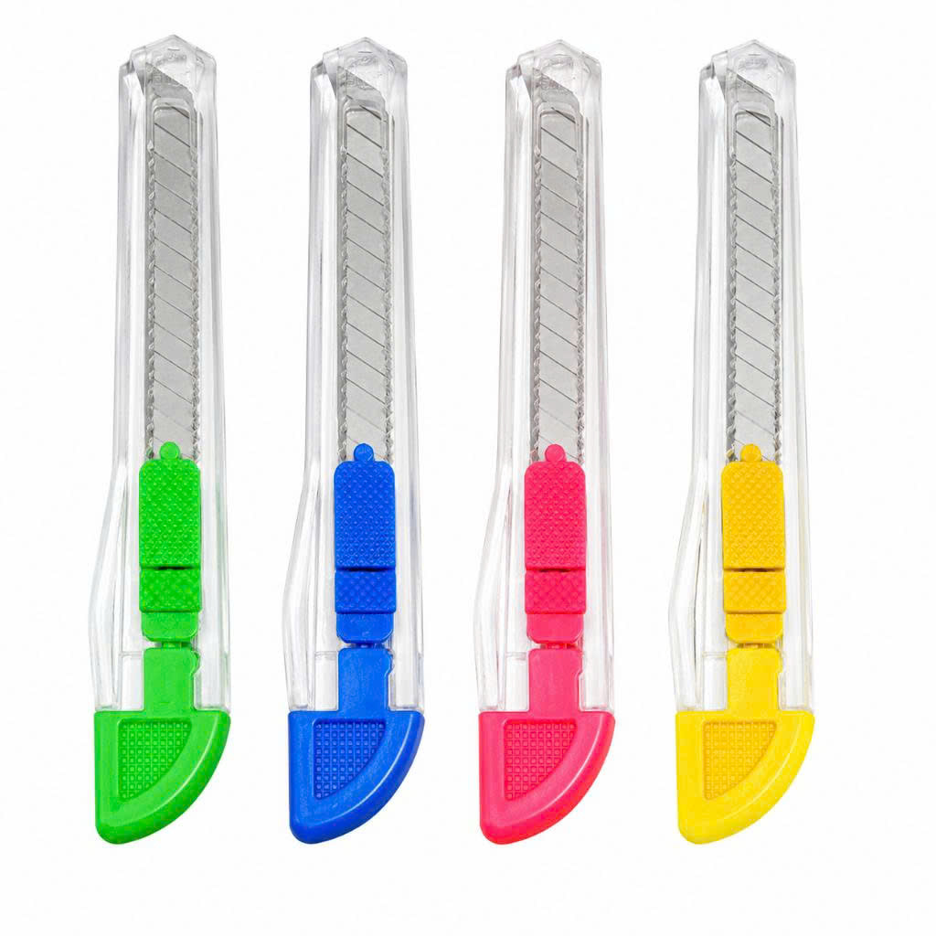 Dao rọc giấy Stacom cỡ nhỏ thân trong suốt - E108S