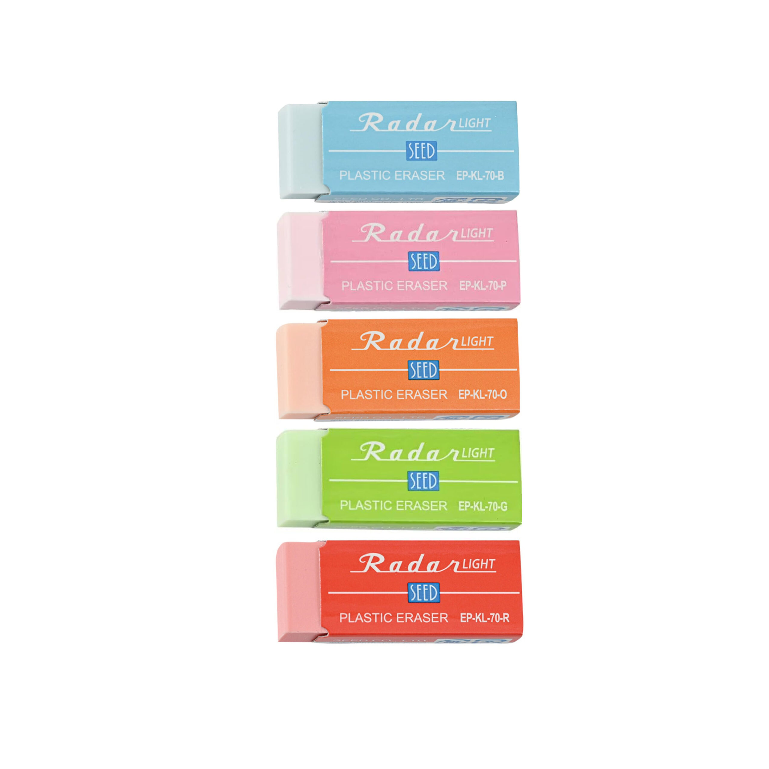 Gôm nhựa EP-KL-70 (43*18*12)mm, 40 cái/hộp, hiệu SEED, nhiều màu