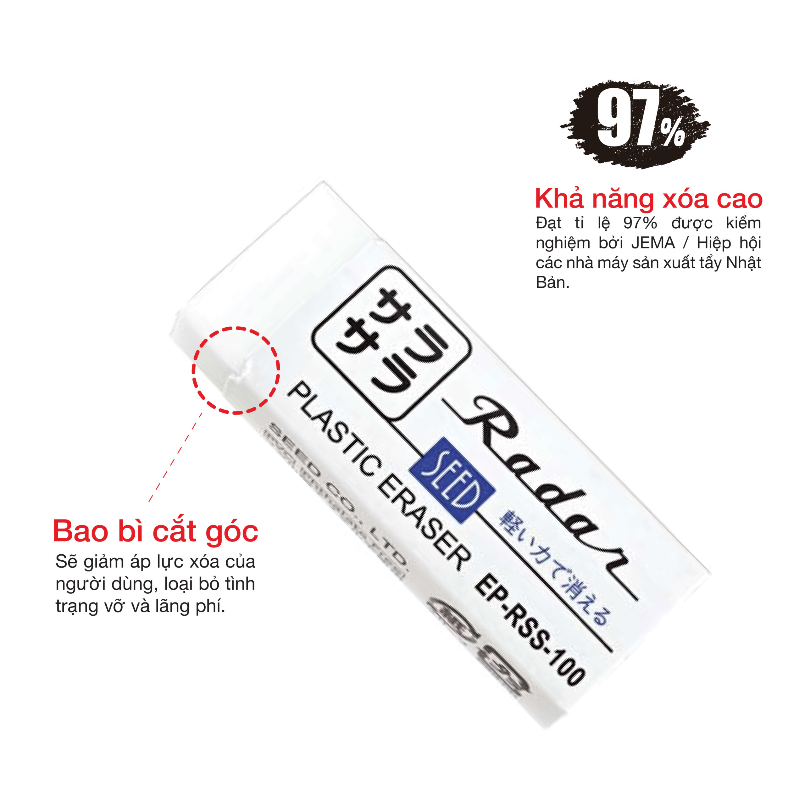 Gôm nhựa EP-RSS-100 (55*21*12)mm, hiệu SEED - Ảnh 3