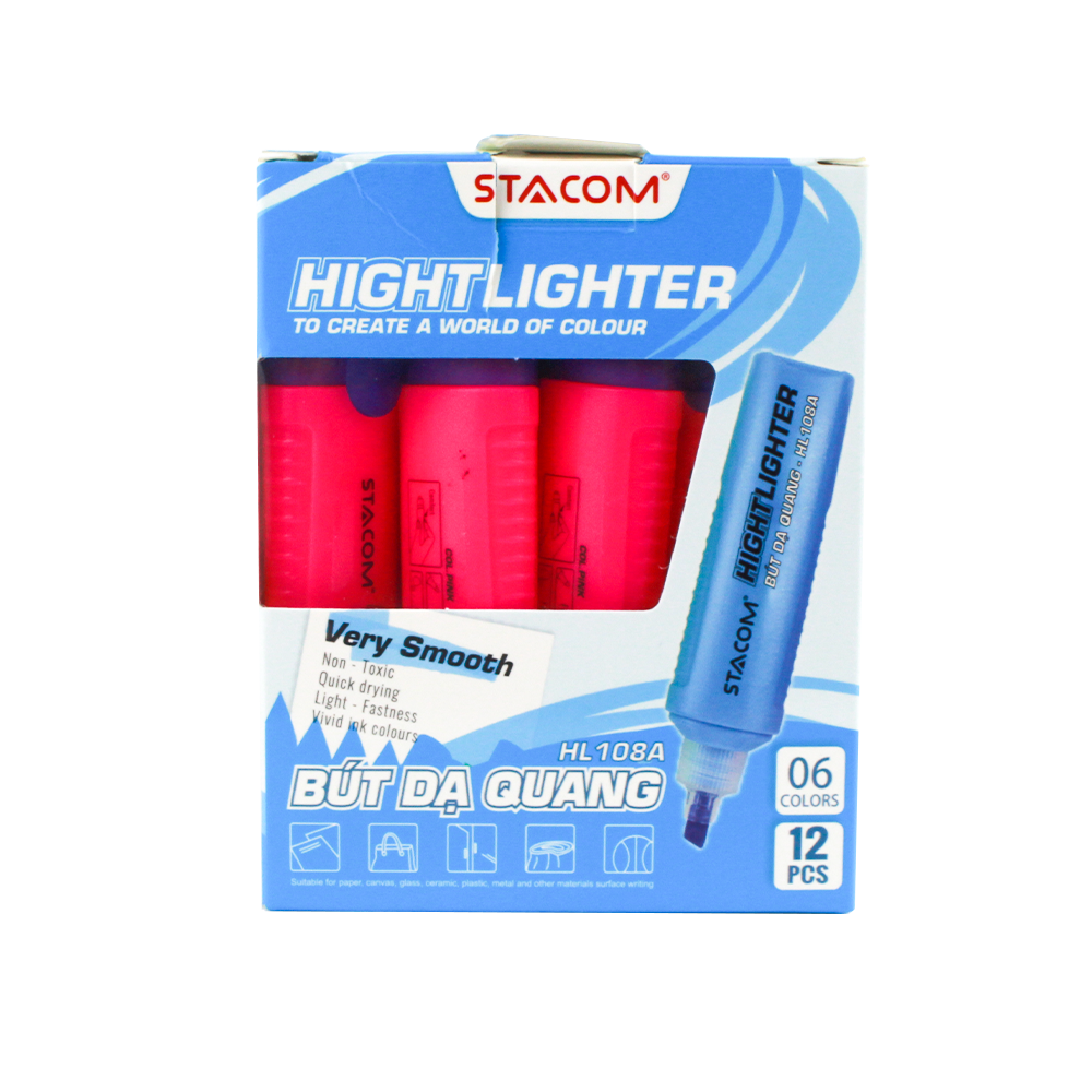 Bút dạ quang thân dẹt cao cấp - HL108A - Ảnh 11