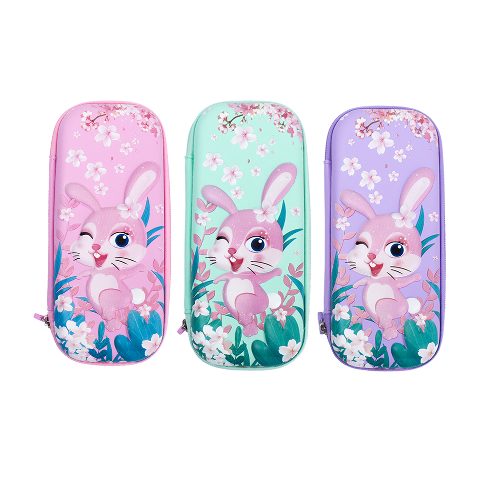 Hộp bút nhựa EVA cao cấp siêu bền họa tiết THỎ HỒNG xinh xắn phong cách KAWAII - PB_102E - Ảnh 4
