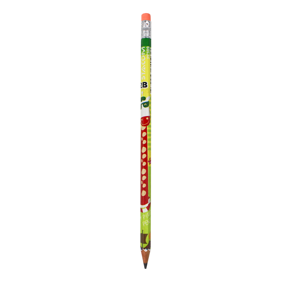 Bút chì gỗ HAPPY PIRATE _2B, có tẩy (đầu chuốt) - PC109 - Ảnh 11
