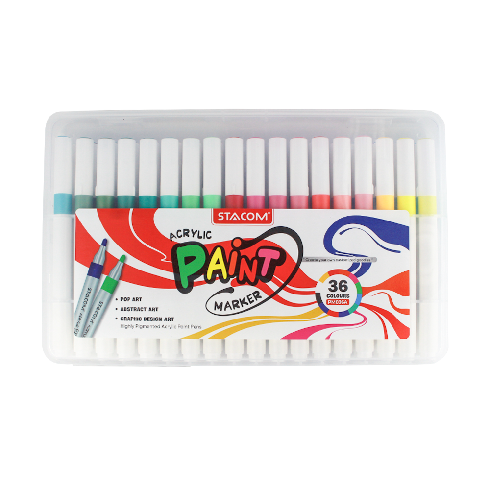 Bộ bút dạ 36 màu acrylic (Acrylic Paint Marker)- PM036A