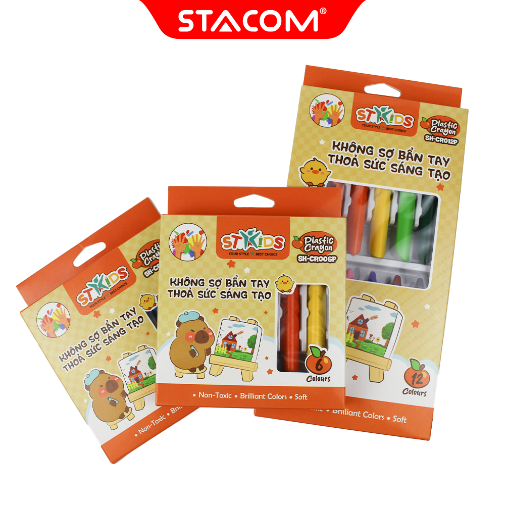 Sáp vẽ 12 màu Plastic Crayon-SK_CR012P - Ảnh 5