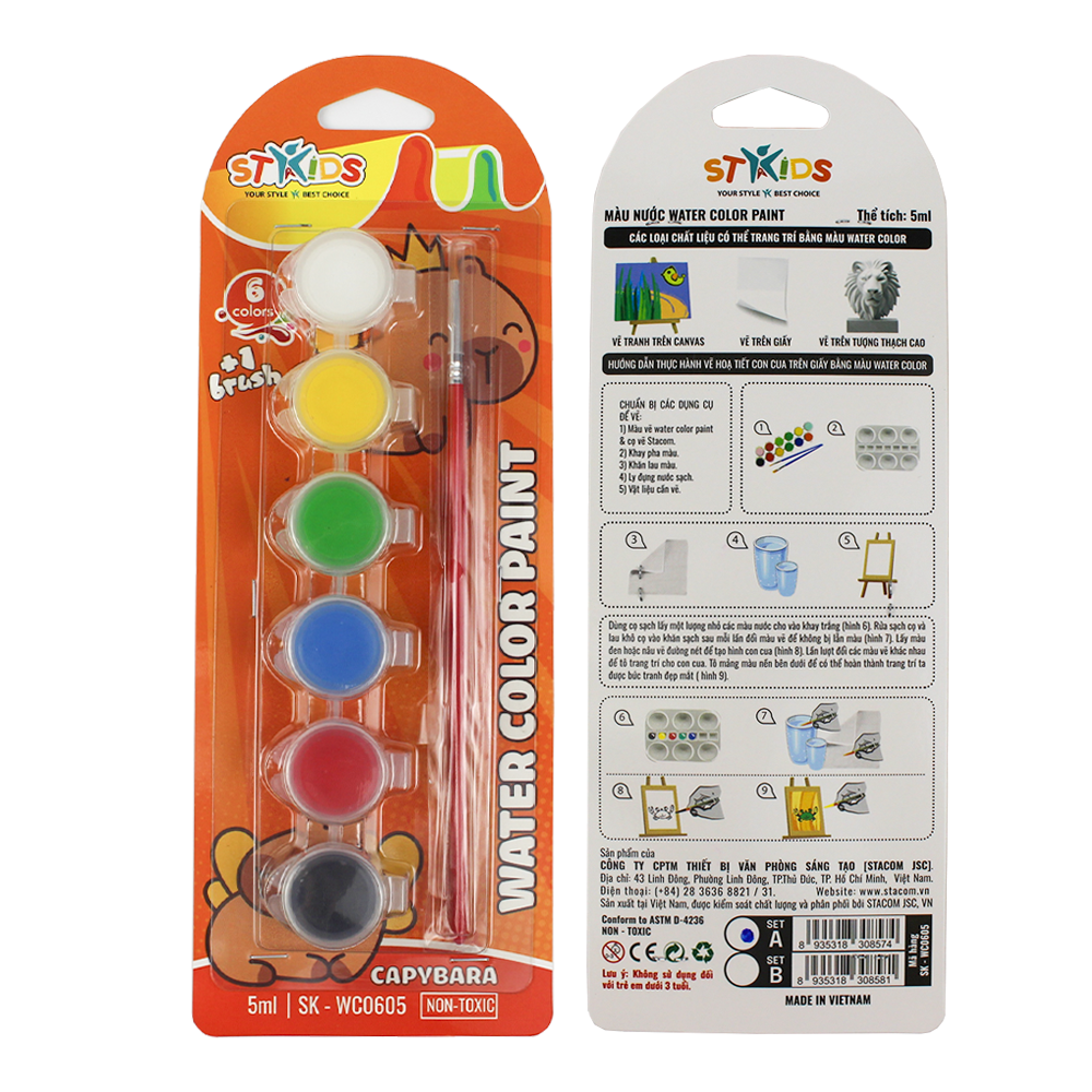 Màu nước Water Color Paint 5ml kèm cọ- SK-WC0605 - Ảnh 5