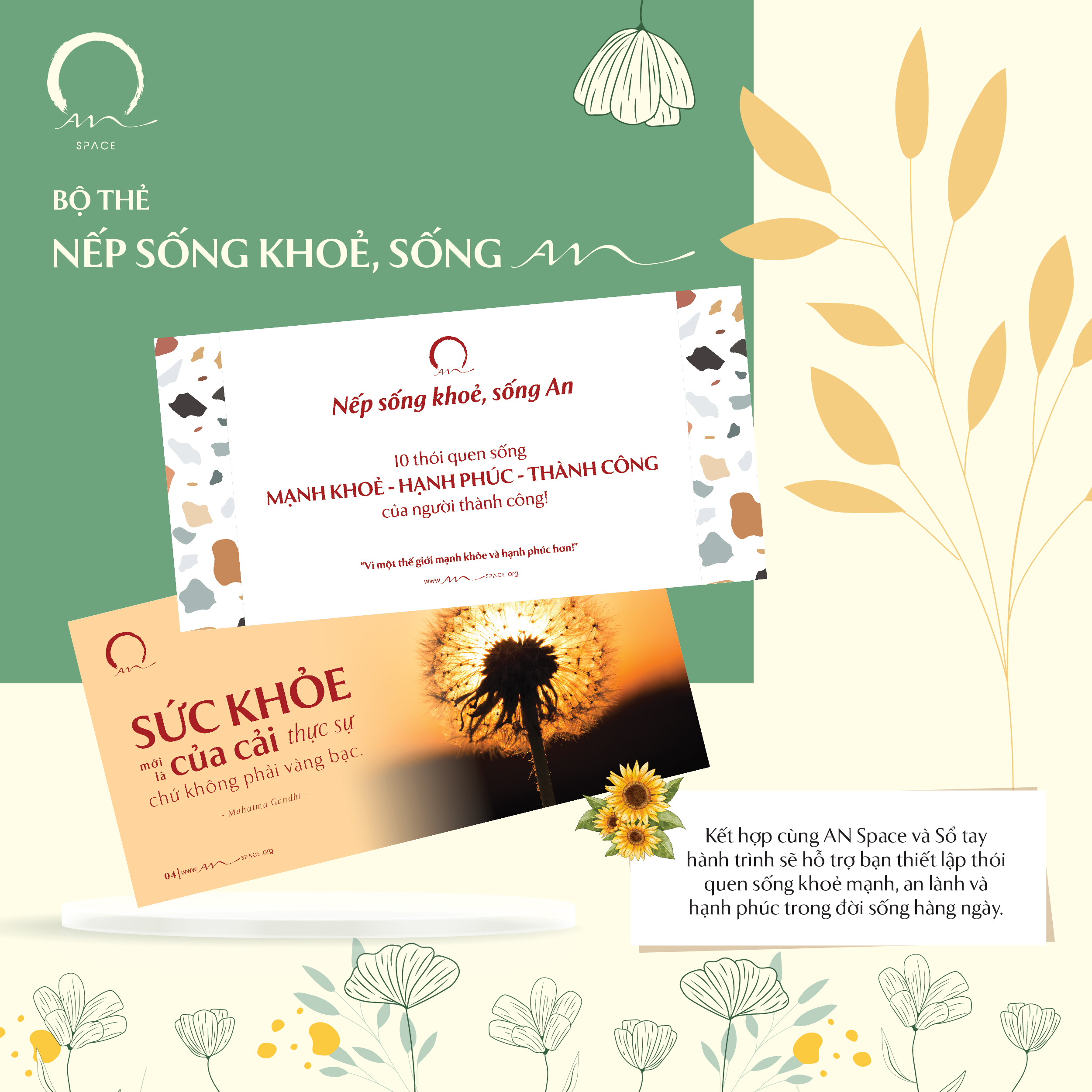 Bộ thẻ “Nếp sống khoẻ, sống An – 10 thói quen sống MẠNH KHỎE – HẠNH PHÚC – THÀNH CÔNG của người thành công!” BT.01