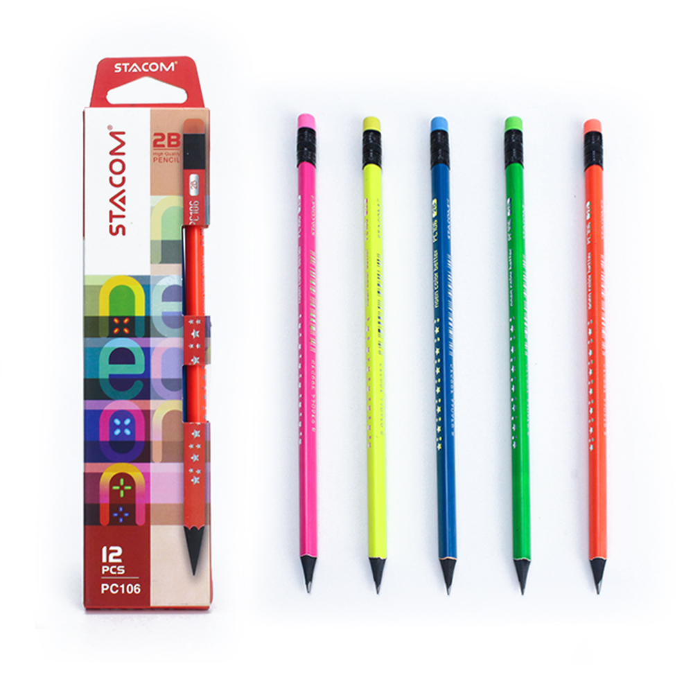 Bút chì gỗ đen màu Neon - PC106