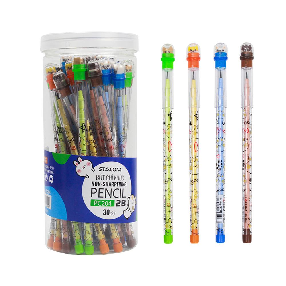 Bút chì khúc 2B, có tẩy- PC204