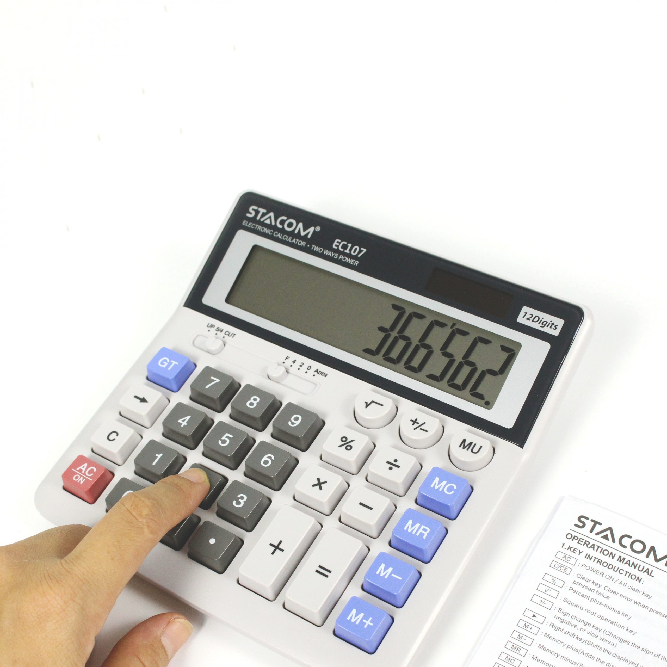 Máy tính 12 chữ số STACOM kích thước hiển thị lớn - EC107