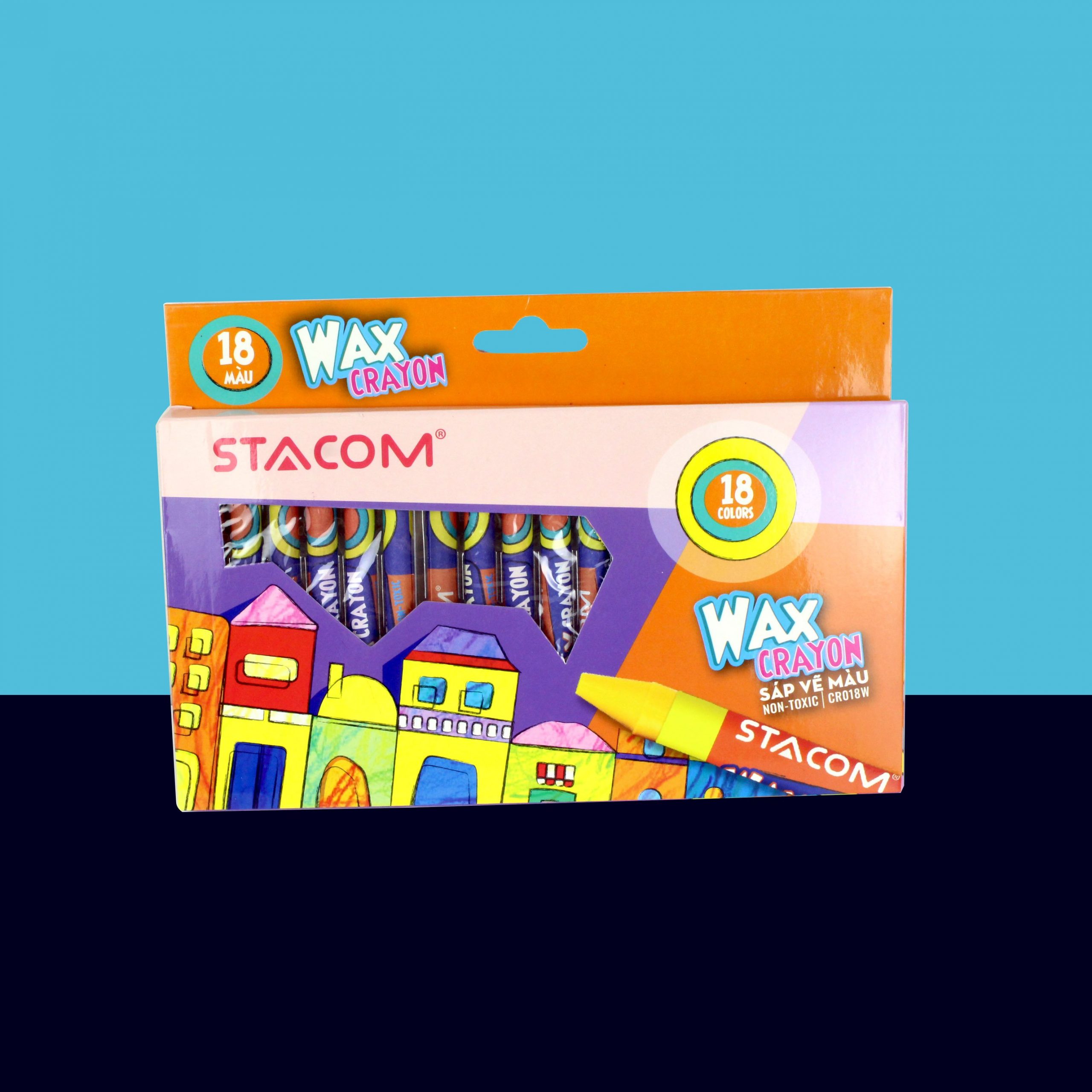 Sáp màu 18 màu Wax Crayon- CR018W