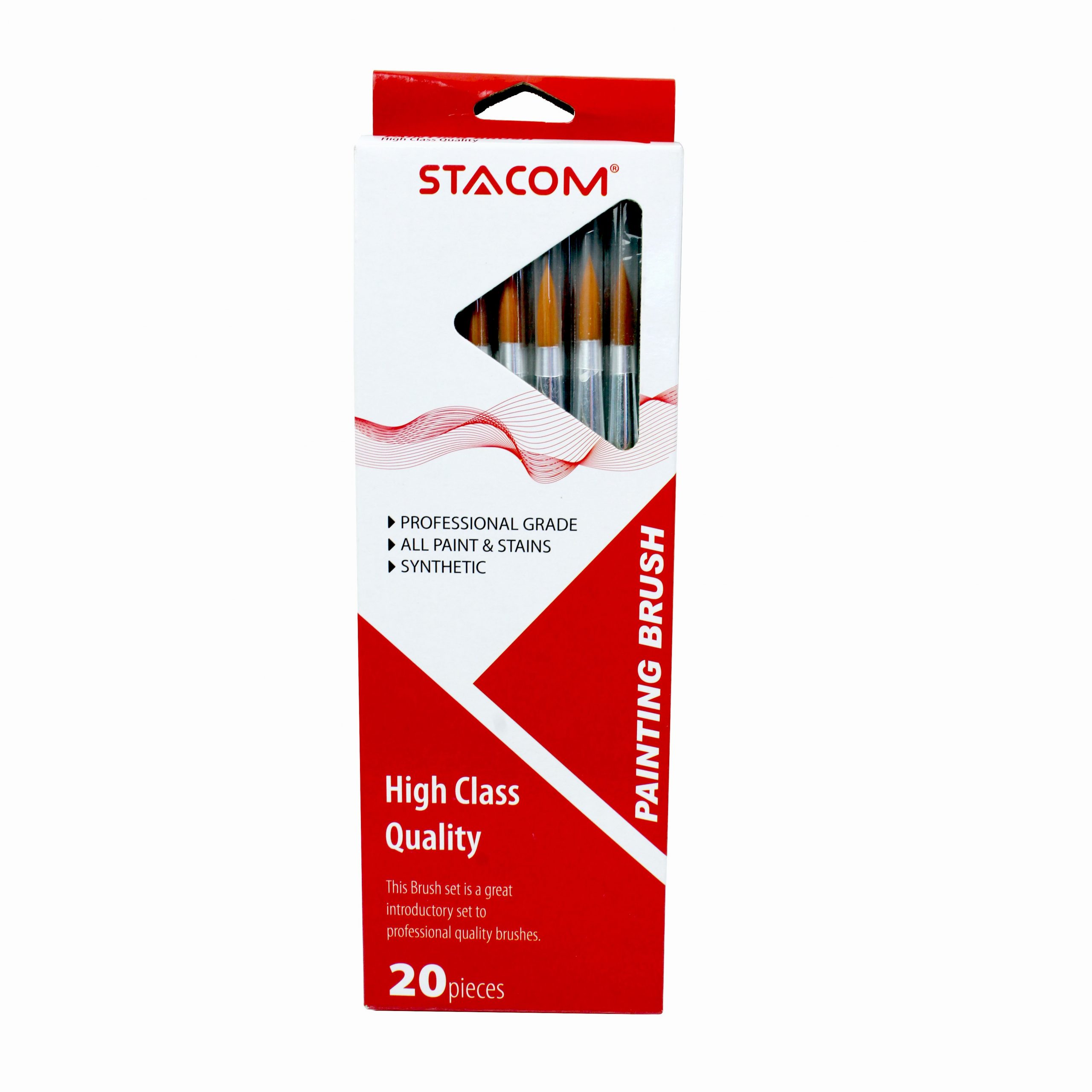 Cọ vẽ đầu dẹp chất liệu sợi Nylon đủ size- B100