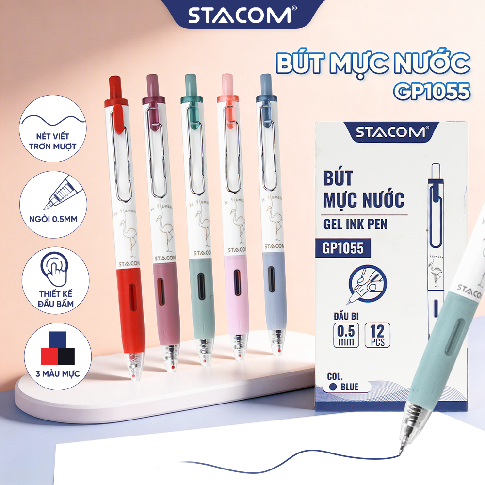 Bút bi mực nước đầu bấm 0.5.mm- GP1055