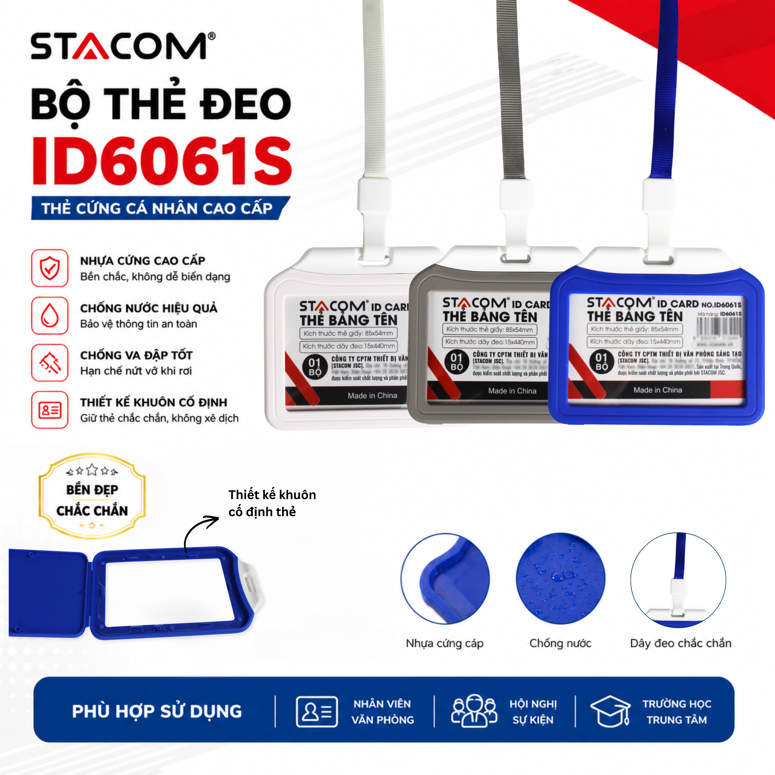 Bộ thẻ đeo khổ ngang- ID6061S